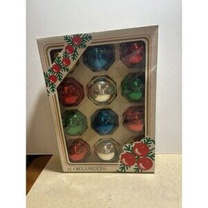 Vintage Multi Color & Decorated 12 Tree Ornaments Kmart